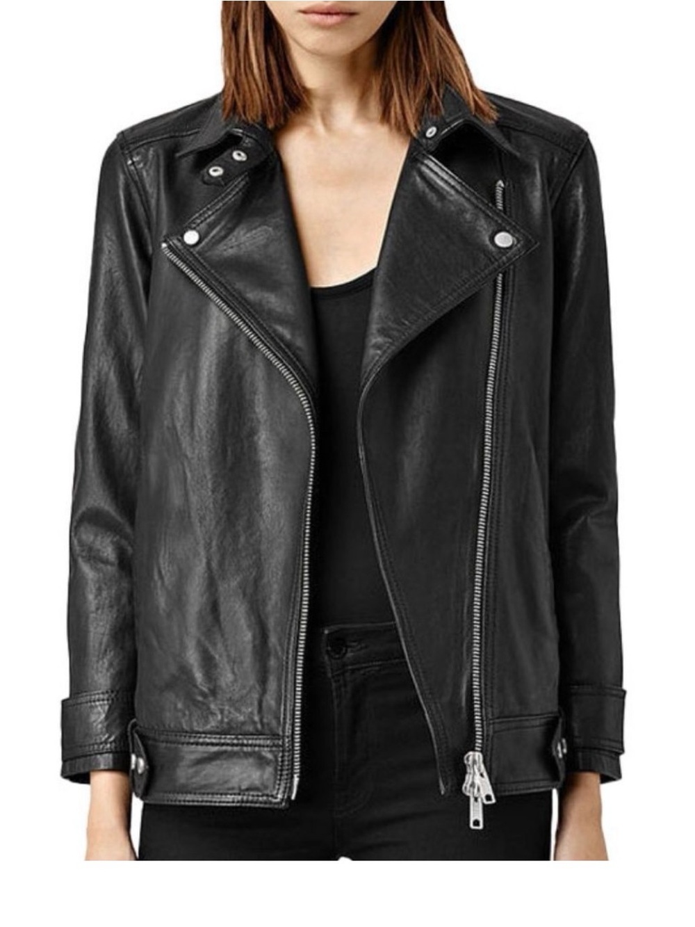 AllSaints Ryder Biker Leather Jacket WL010H